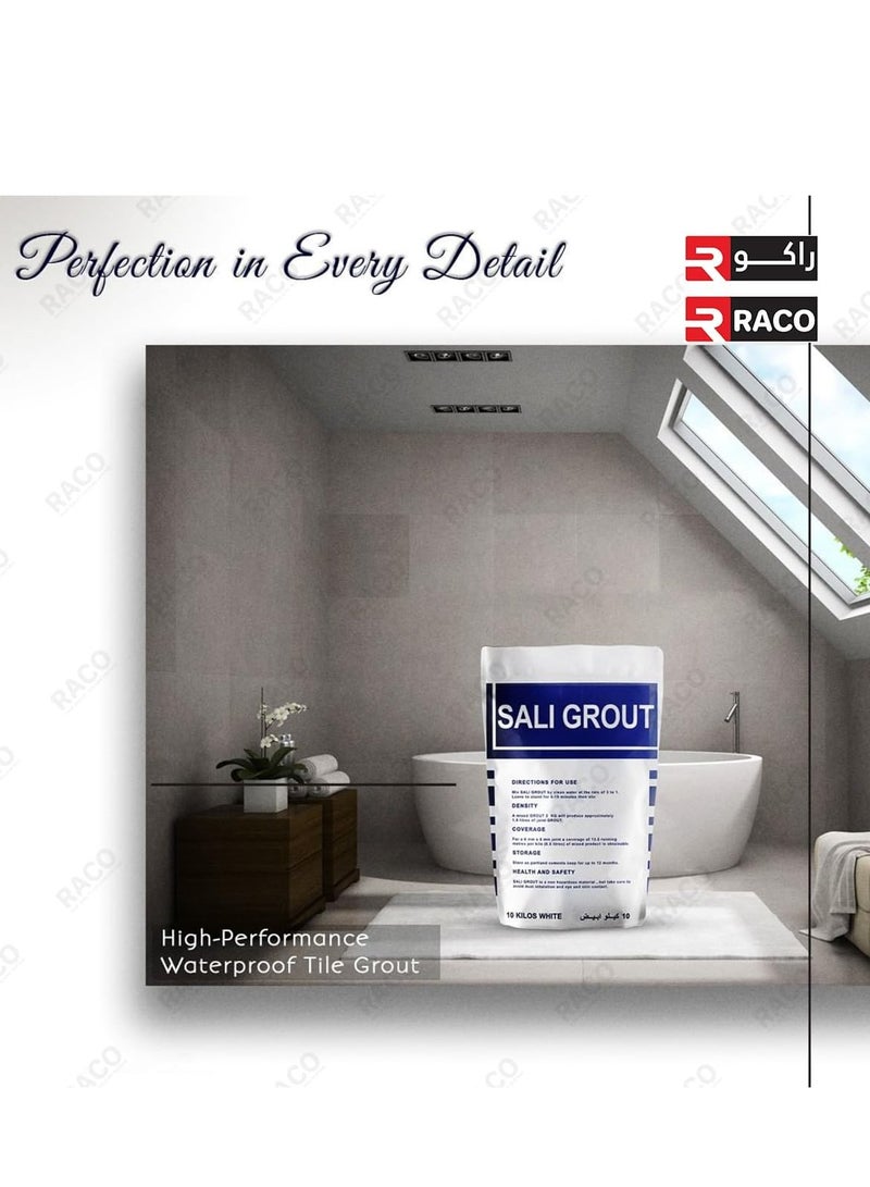 RACO RACO Sali Tile Glue 20kg | Waterproof Tile Grout for all Interior and Exterior Grouting Application. (White)  - Image 4