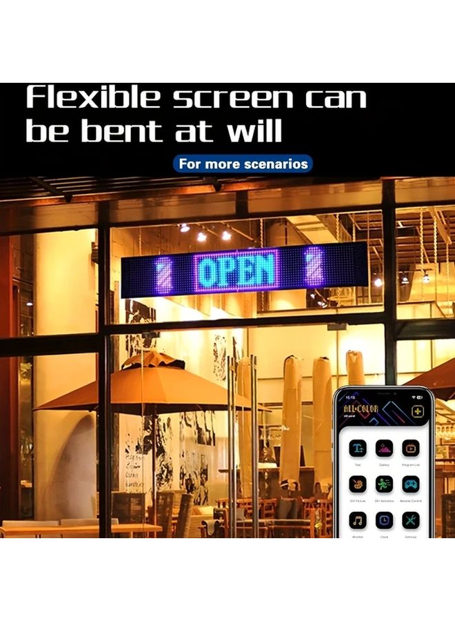 لافتة LED قابلة للتخصيص 20×64 تعمل بالطاقة عبر منفذ USB بدقة 240 بكسل للسيارات وسيارات الأجرة والحافلات - Image 2