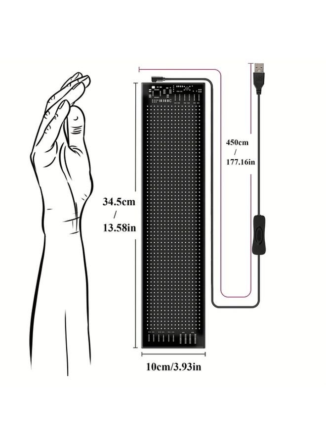 لافتة LED قابلة للتخصيص 20×64 تعمل بالطاقة عبر منفذ USB بدقة 240 بكسل للسيارات وسيارات الأجرة والحافلات - Image 3