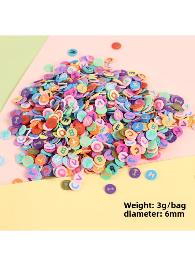 6mm Mini Artificial Soft Clay Chip 3g Bag Miniature Food Toy DIY Manicure Mobile Phone Case Hole Shoe Patch Decoration-Color:6mm Letter Style • 3g Bag  - Image 1