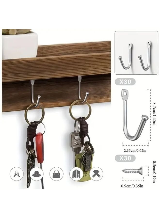 60 Pack Modern Heavy Duty Metal Wall Hooks With 30 Hangers 30 Screws Home Organization - Image 4