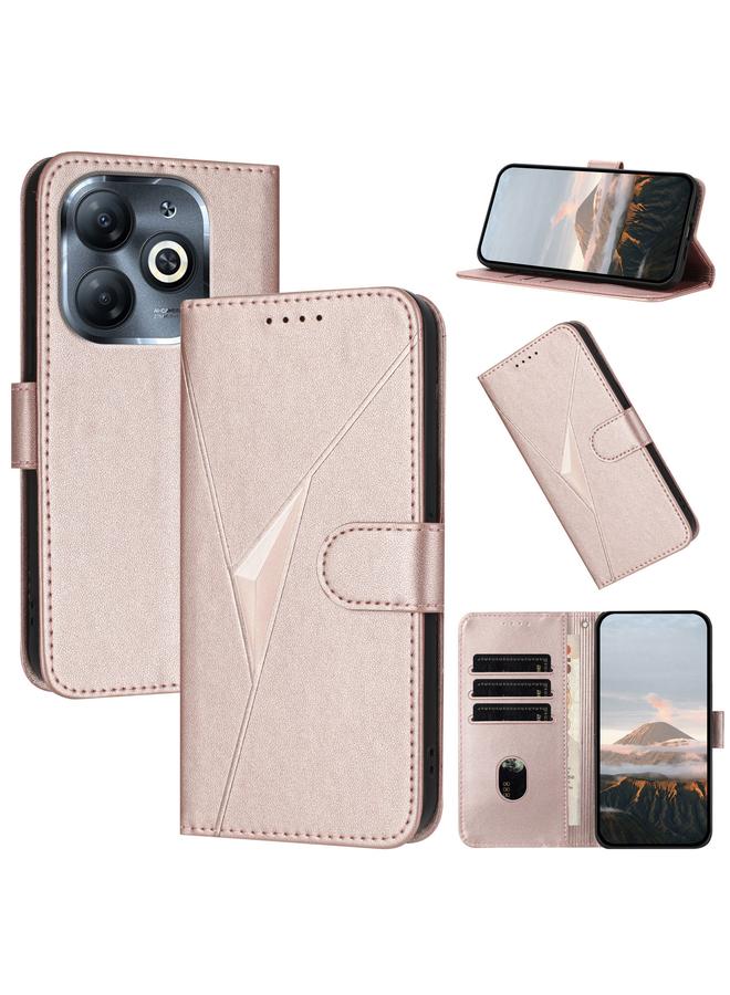 زبون جراب هاتف جلدي بتصميم مثلث مع مشبك لهاتف Infinix Smart 8 Plus - Image 1