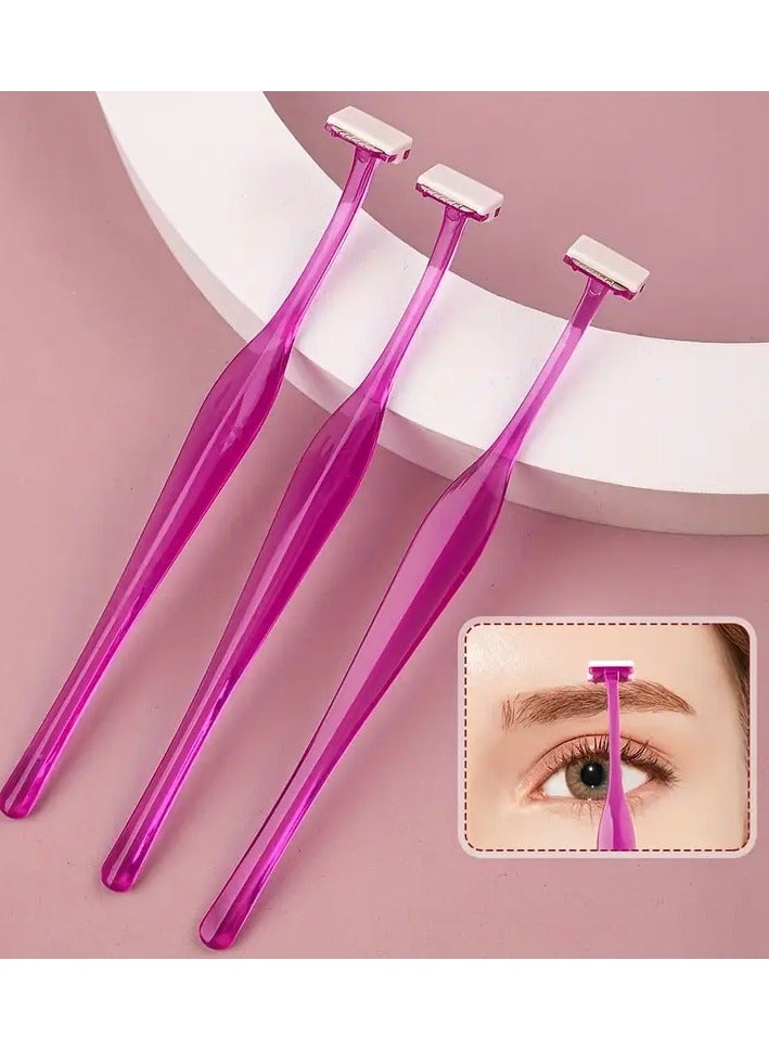 LANGMANNI مجموعة شفرات الحواجب 3 قطع/طقم، شفرات حواجب أمان من الفولاذ المقاوم للصدأ على شكل T، أداة تشذيب الشعر الوجه، أدوات المكياج - Image 1