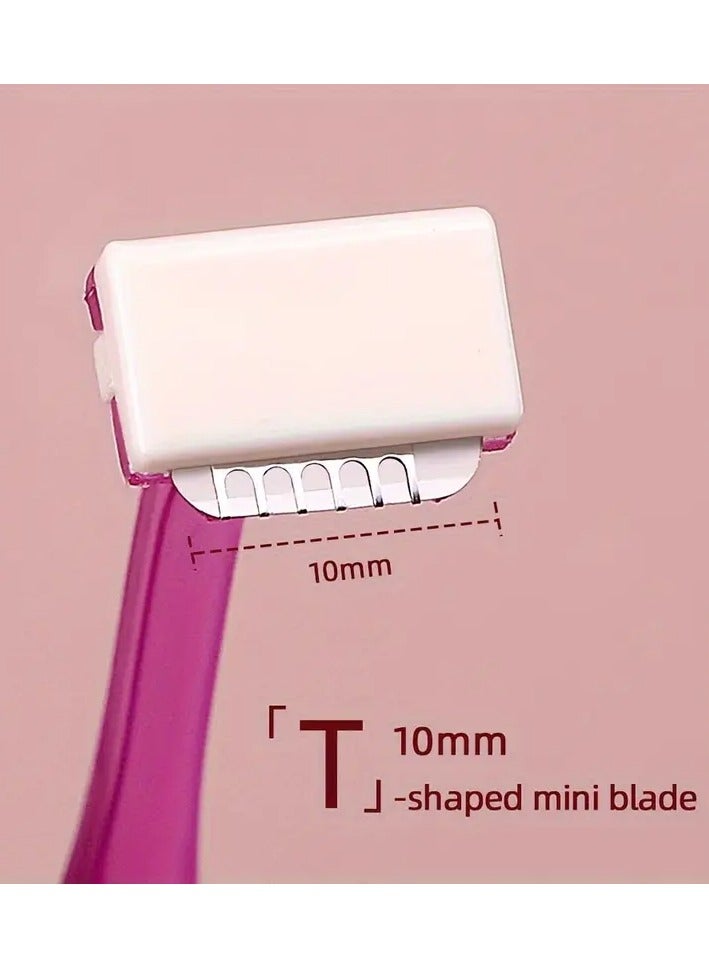 LANGMANNI مجموعة شفرات الحواجب 3 قطع/طقم، شفرات حواجب أمان من الفولاذ المقاوم للصدأ على شكل T، أداة تشذيب الشعر الوجه، أدوات المكياج - Image 5