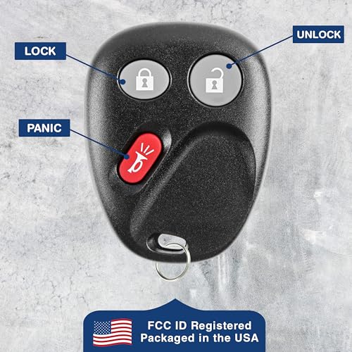KeylessOption Key Fob Replacement for 2003 2004 2005 2006 2007 Chevrolet Chevy Silverado Suburban Tahoe GMC Sierra Yukon Cadillac Escalade Hummer H2 Keyless Remote Control, 3-Button LHJ011-2 Pack - Image 5
