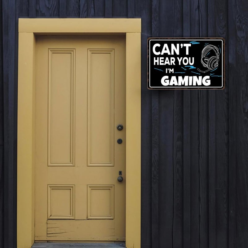 Ykfss لعبة العربة علامة Gamer Gamer Room Decor لا يمكن أن أسمعك أنا ألعاب Signs Funder Gamer Tin Tin Decor Man Decor للرجال ديكور غرفة نوم للأولاد في سن المراهقة Boy Room Decords Plosters Gift for Game 8x12 - Image 5