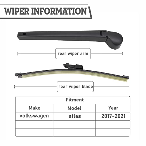 HODEE Replacement for VW Volkswagen Atlas 2017-2021 Rear Wiper Arm Blade Nut Set,Rear Wiper Cover Accessories Assembly, Wiper Cap Set for Back Windshield Window,OE:5K6955435 - Image 2