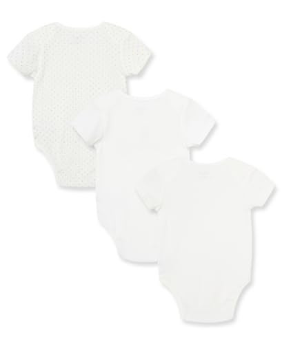 Little Me Gender Neutral 3-Pack Short Sleeve Onesies, Baby Bodysuits 100% Cotton, Scratch-Free Comfort Tags, and Quick Snap Closures, Giraffe, 3 Months - Image 2