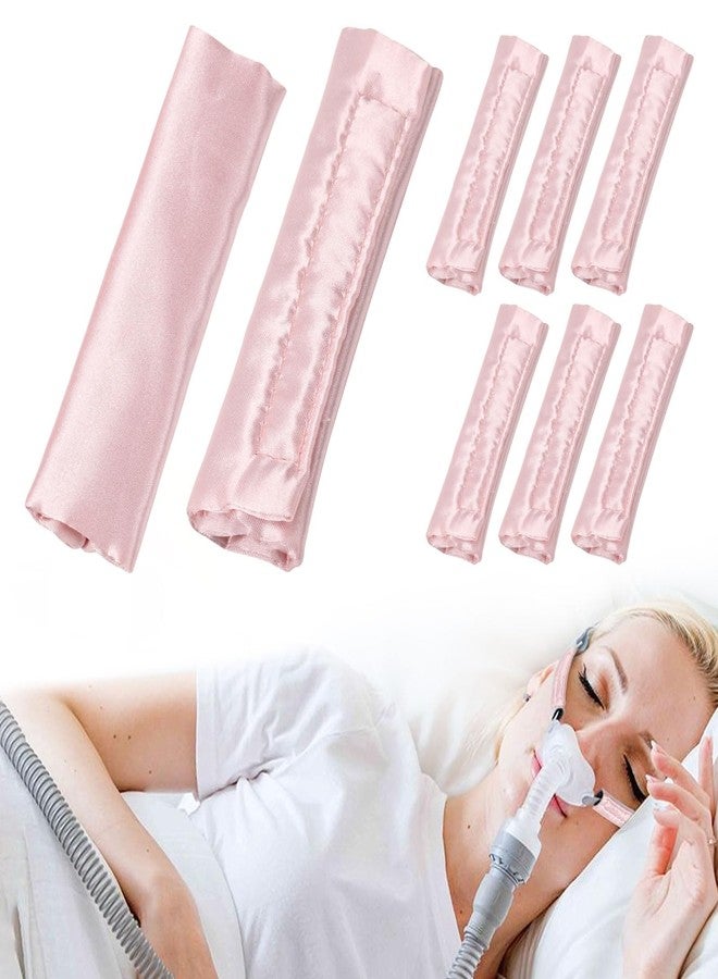 LEWEREST 8 Pack Satin CPAP Strap Covers, Universal CPAP Headgear Pads, CPAP Face Mask Cushion Pads, Soft Silk CPAP Mask Strap Covers Comfortable CPAP Supplies Washable and Reusable - Reducing Red Marks (Pink) - Image 1
