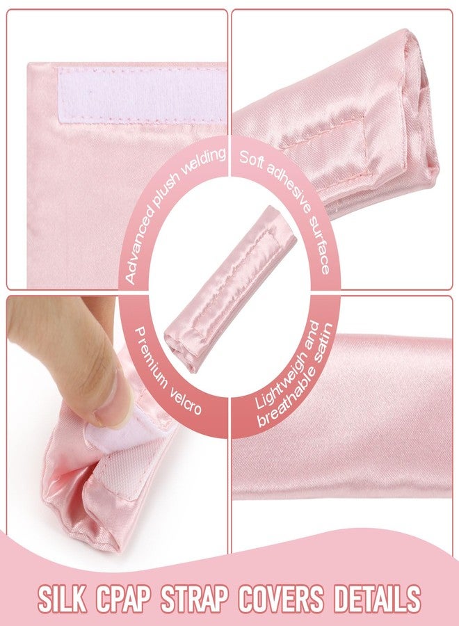 LEWEREST 8 Pack Satin CPAP Strap Covers, Universal CPAP Headgear Pads, CPAP Face Mask Cushion Pads, Soft Silk CPAP Mask Strap Covers Comfortable CPAP Supplies Washable and Reusable - Reducing Red Marks (Pink) - Image 4