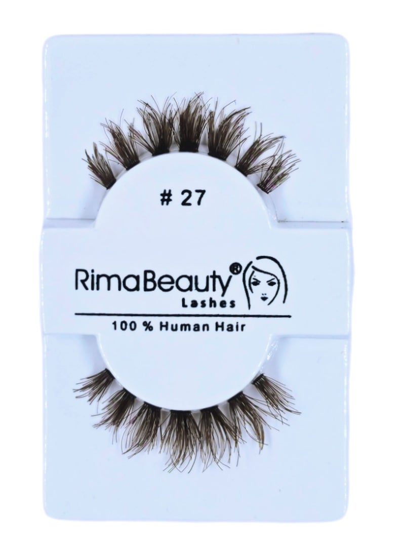 Rima Beauty Lashes - Human HAIR Brown # 27 - Image 1
