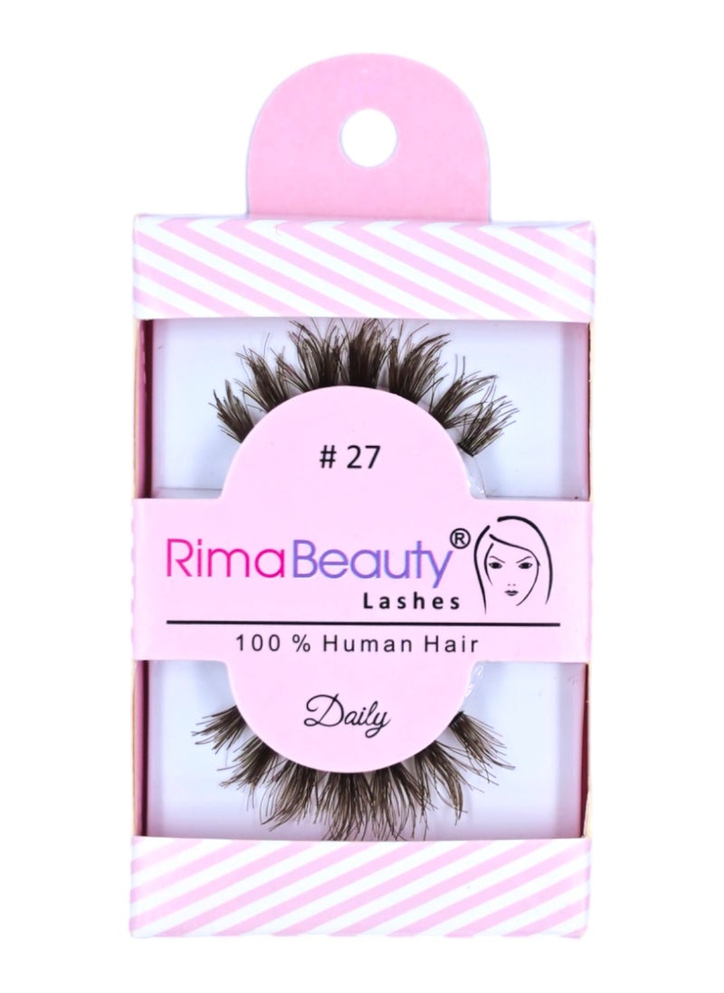 Rima Beauty Lashes - Human HAIR Brown # 27 - Image 1