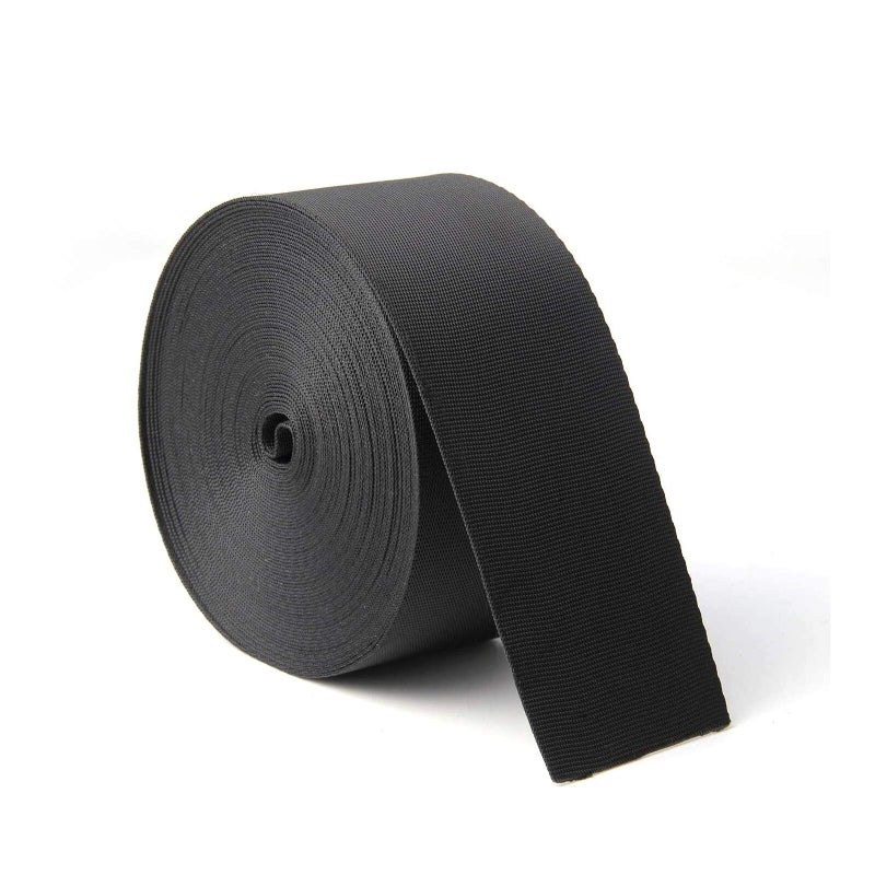 Jiakai 2 Inch Wide 10 Yards Nylon Heavy Duty Webbing Strap Polypropylene Heavy Straps For Bags  Hammocks  Outdoor Climbing And Diy Making Luggage Strap  Pet Collar  Backpack Repairing (Black) - Image 1