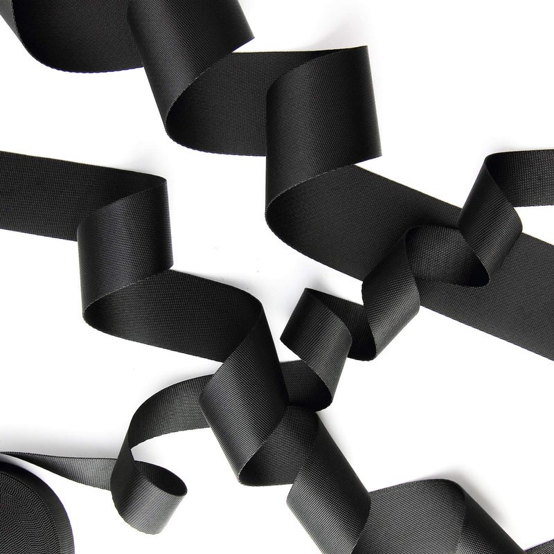 Jiakai 2 Inch Wide 10 Yards Nylon Heavy Duty Webbing Strap Polypropylene Heavy Straps For Bags  Hammocks  Outdoor Climbing And Diy Making Luggage Strap  Pet Collar  Backpack Repairing (Black) - Image 3