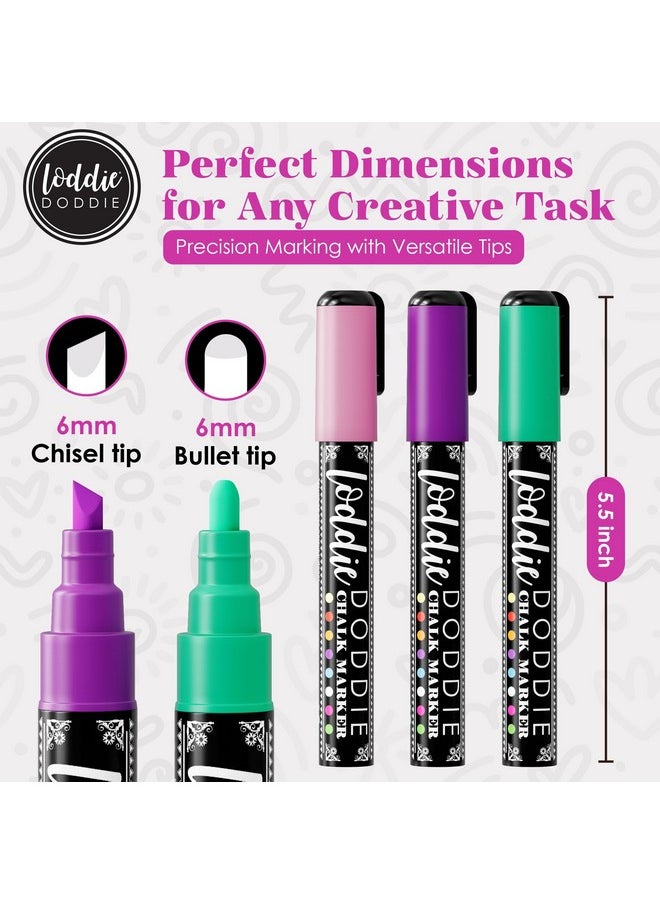 Loddie Doddie Loddie Doddie Erasable Liquid Chalk Markers - Pack of 16 Dust-Free, 6mm Reversible Bullet & Chisel Tips for Chalkboard, Glass & Windows  - Image 5