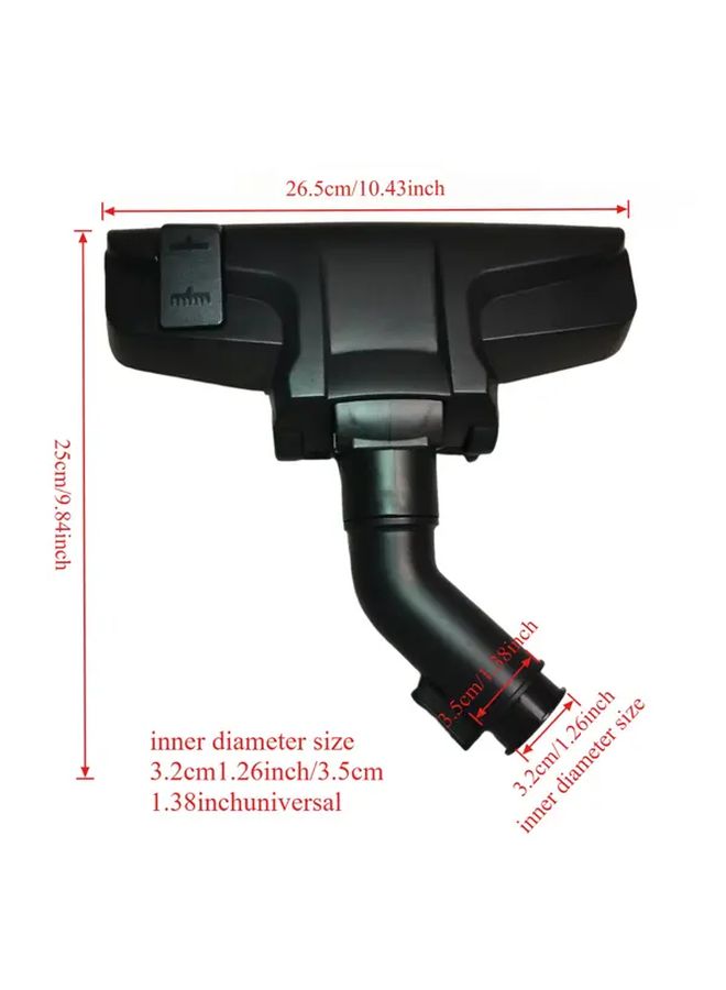 Universal Floor Brush Head 32mm 35mm Black Durable Bristles Vacuum Cleaner Accessories - Image 2