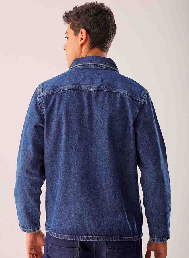 The Indian Garage Co Men Relaxed Fit Solid Round Neck Long Sleeves Jacket - Image 2