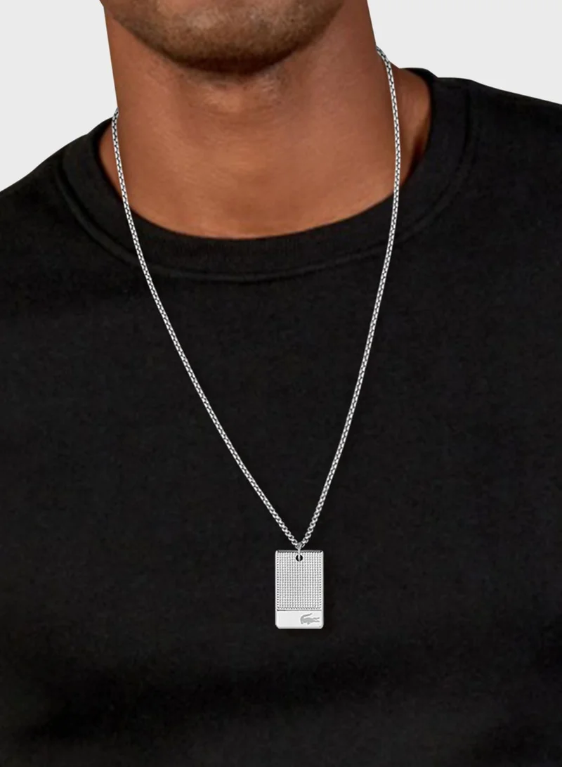 LACOSTE Stencil Logo Tag Necklace
