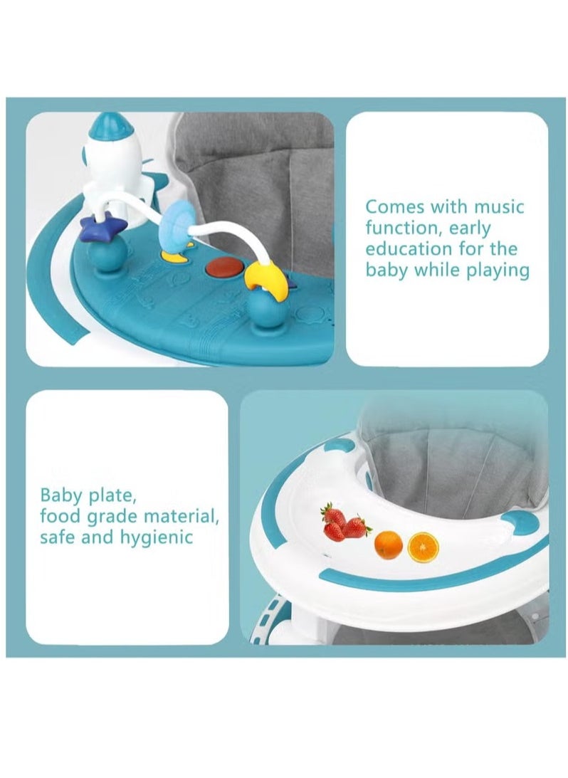 XiuWoo 3-in-1 Baby Walker Infant Walker with Toys Anti-Rollover Adjustable Height with Wheels Activity Center for Baby with Music Toy Foldable Baby Walker for Infants  - Image 3