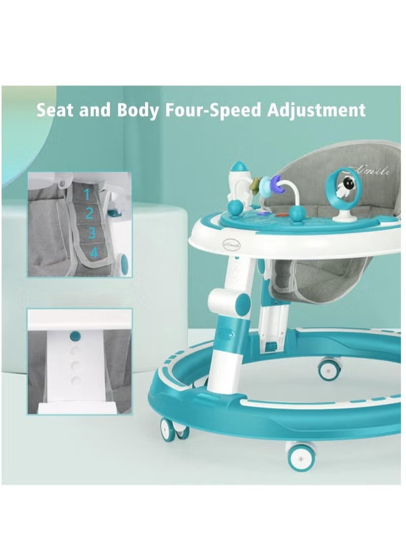 XiuWoo 3-in-1 Baby Walker Infant Walker with Toys Anti-Rollover Adjustable Height with Wheels Activity Center for Baby with Music Toy Foldable Baby Walker for Infants  - Image 4