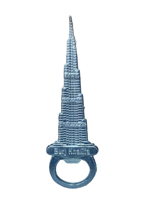 Burj khalifa silver designed 2in1 fridge magnet and bottle opener