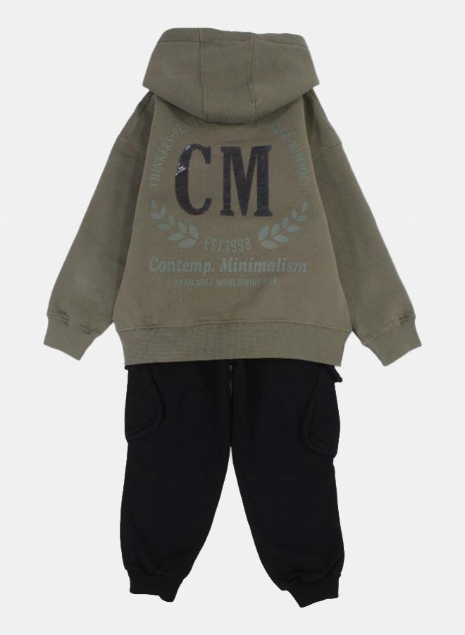 Boys Cotton Two-Piece Outfit Set – “Contemp. Minimalism” Print - Image 2