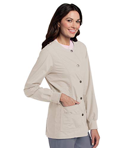 Landau Prewashed 3035 Snap Front Scrub Jacket Sandstone XS - Image 2