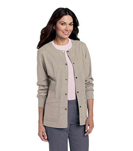 Landau Prewashed 3035 Snap Front Scrub Jacket Sandstone XS - Image 1