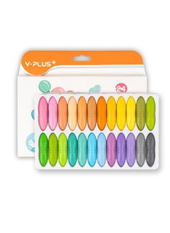 YPlus Peanut Crayons For Kids 24 Pastel Colors Washable Toddler Crayons Non Toxic Baby Crayons For Ages 2 4 1 3 4 8 Coloring Art Supplies  - Image 1
