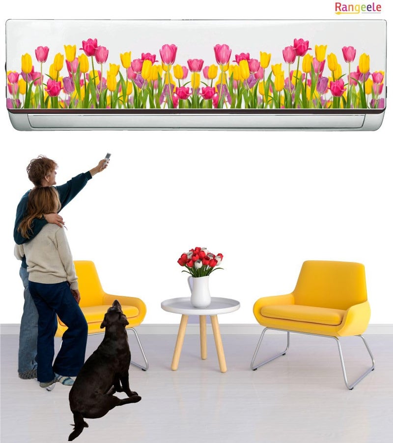 Rangeele '3D Nature Flower'' AC Cover Sticker (96.5 cm x 30.2 cmx 24.1 cm) - Image 2