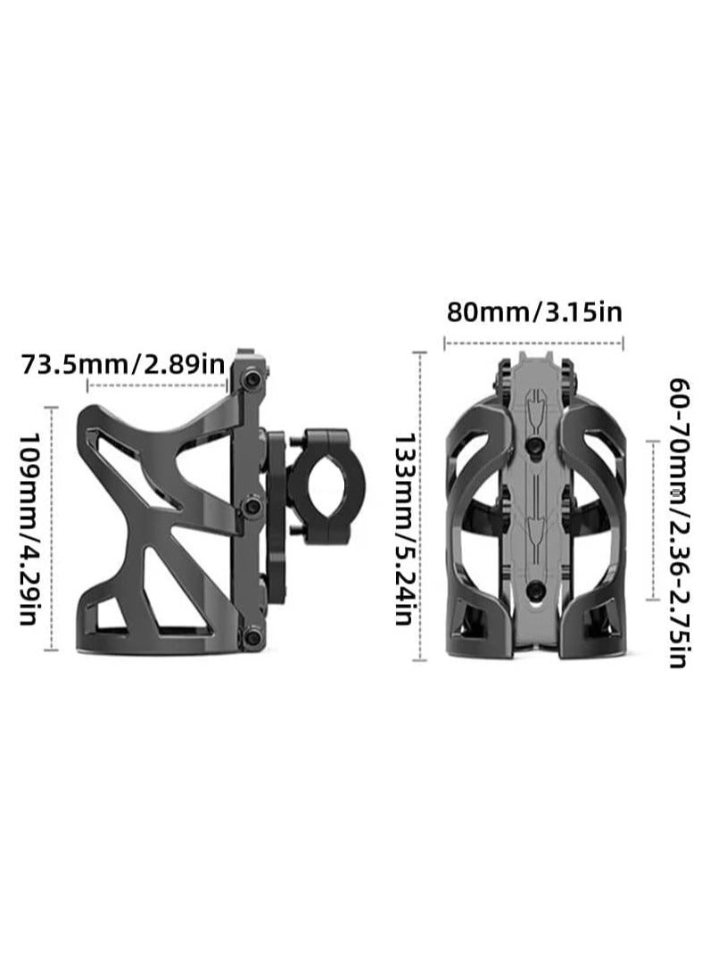 Soofam حامل أكواب قابل للتعديل للدراجات النارية والدراجات الهوائية، حامل زجاجة ماء عالمي للدراجات الكهربائية والسكوترات، بلاستيك ABS - Image 2