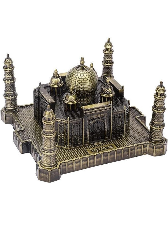 VRB Dec مجموعة تمثال VRB من النحاس 1 للديكور المكتبي وعرض الهدايا وملحقات الزينة للمنزل (تاج محل)، برونزي - Image 4