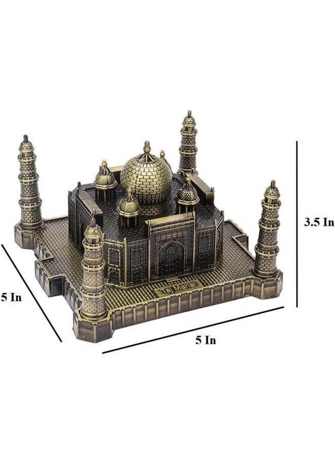 VRB Dec مجموعة تمثال VRB من النحاس 1 للديكور المكتبي وعرض الهدايا وملحقات الزينة للمنزل (تاج محل)، برونزي - Image 2