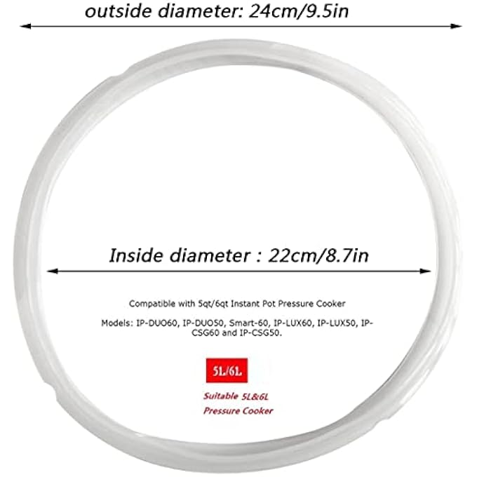 CKANDAY Silicone Sealing Ring Clear  Pressure Cookers Gasket  Universal Replacement Floater And Sealer For 56 Quart Models - Image 3