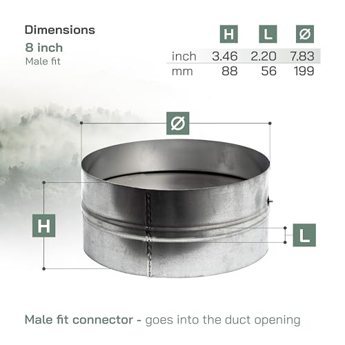 Vent Systems 8'' Inch Backdraft Damper - Backflow Shutter - Heavy-Duty Inline Springs Loaded - One-Way Airflow Ducting Insert - Inline Fan Vent Deflector - Image 2