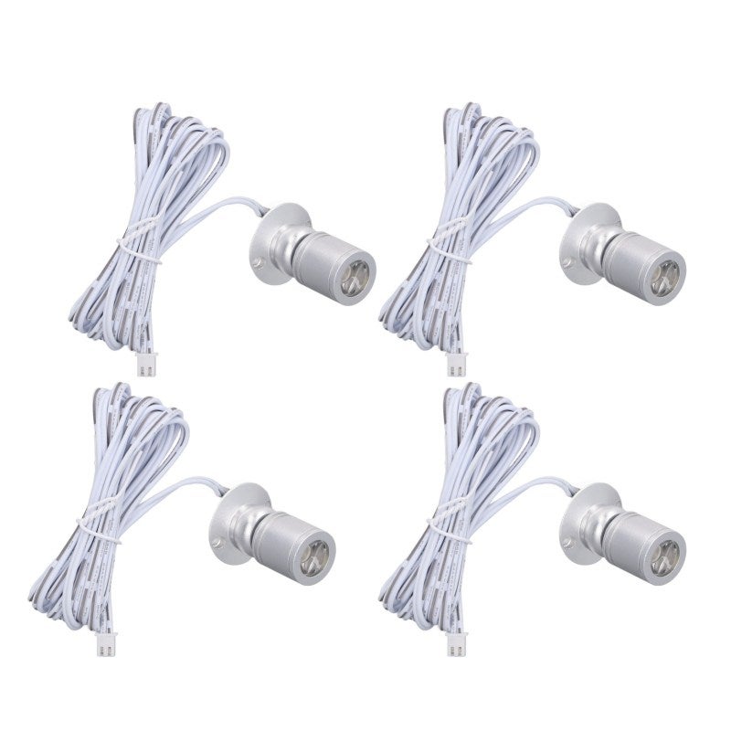 Mini LED Spotlights: Silver Compact Design - Dimmable USB 5V Low Voltage With 6.6 Feet Cable For Display Cabinets Jewelry Showcases Interior Decor - Image 4