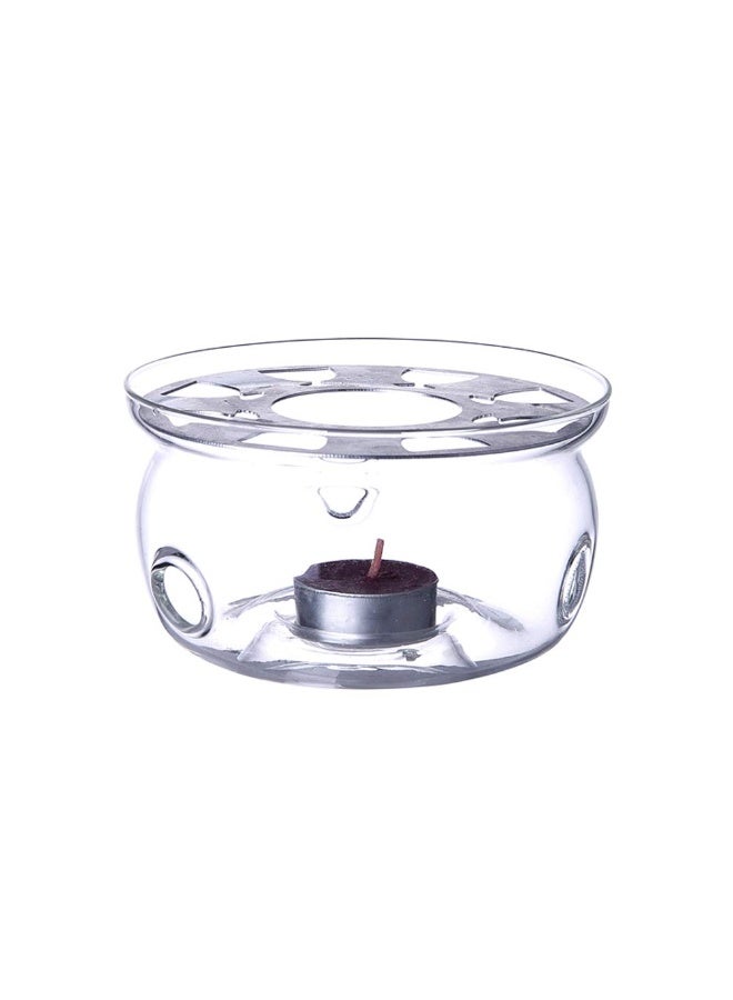 BLACKSTONE Borosilicate Teapot Warmer Stand Candle Tea Base for Glass Teapots up to 9cm Base Diameter Transparent Tea Light Holder, TP213 (Glass Warmer Base Only) - Image 1