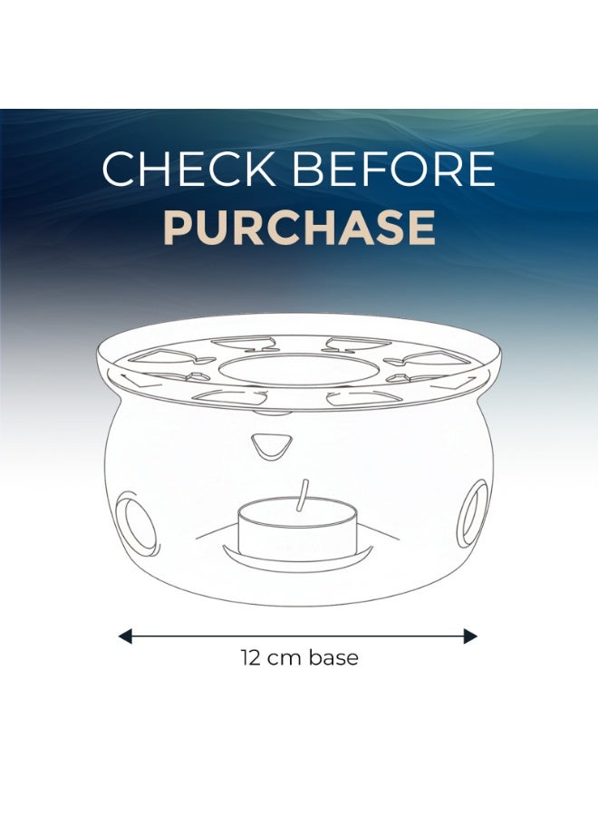 BLACKSTONE Borosilicate Teapot Warmer Stand Candle Tea Base for Glass Teapots up to 9cm Base Diameter Transparent Tea Light Holder, TP213 (Glass Warmer Base Only) - Image 5