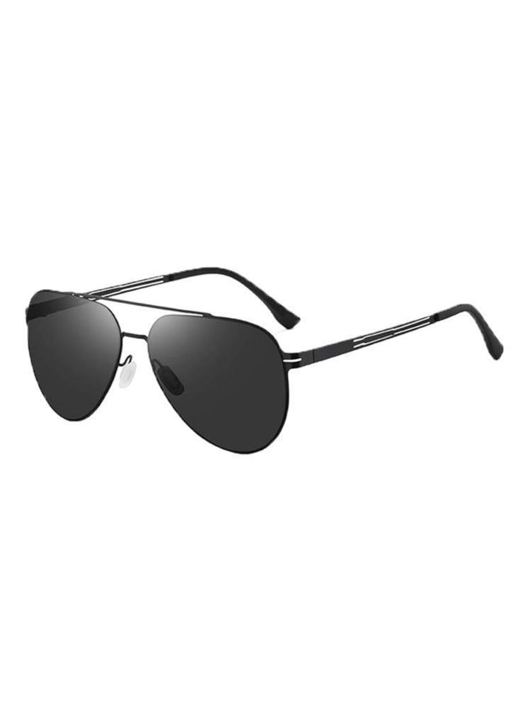 INSIJAM Polarized Sunglasses Men Metal Frame UV Anti-Glare Rectangular Shades Classic Rectangular Design Lightweight Black Sunglasses for Driving/Sports/Outdoor - Image 1