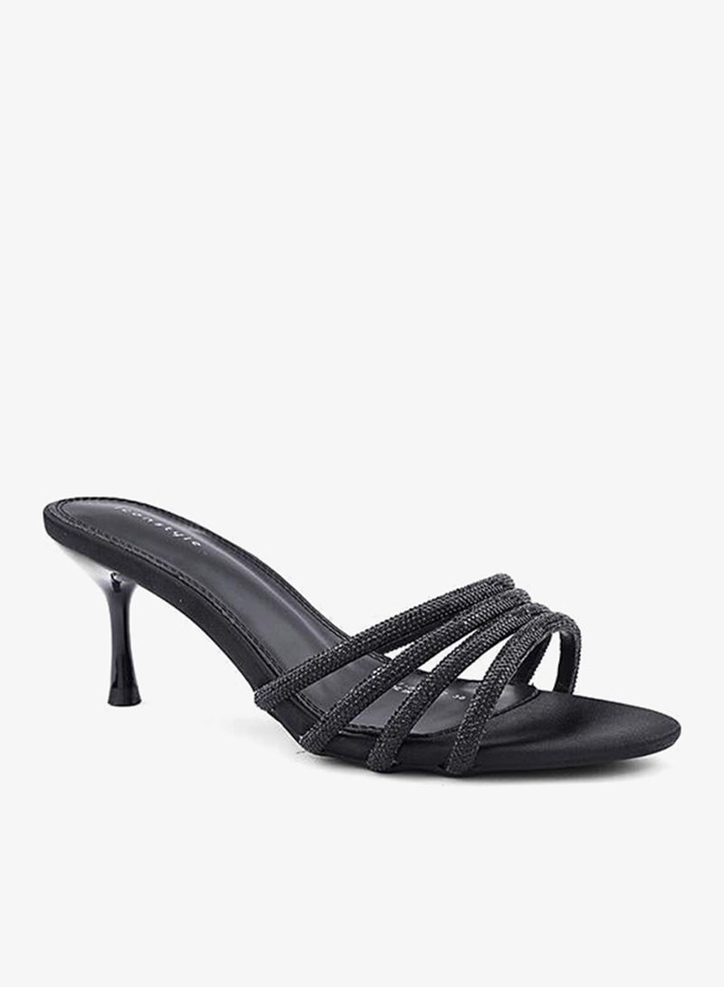IconStyle Embellished Strappy Heeled Mules - Image 1