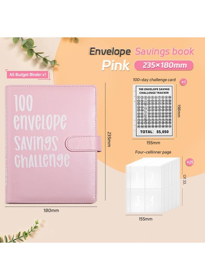 Bluejw Loose-leaf Ben Couple 100 Days Challenge Saving Money Saving Notebook Loose-leaf Handbook - Image 1