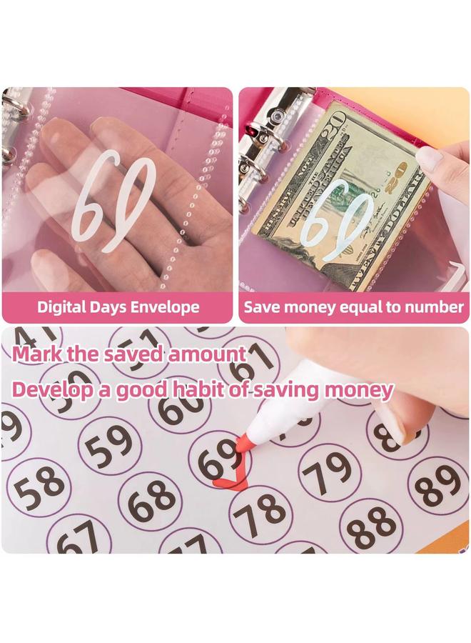 Bluejw Loose-leaf Ben Couple 100 Days Challenge Saving Money Saving Notebook Loose-leaf Handbook - Image 5