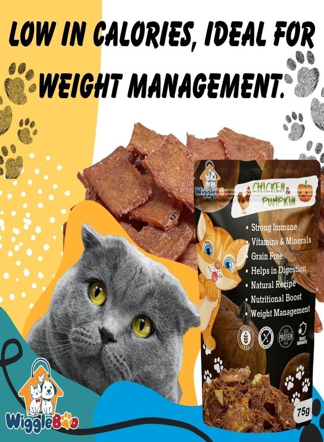 Wiggleboo Chicken & Pumpkin Cat Treat - Irresistible Flavor Fusion for a Healthy Pet, The Perfect Snack to Satisfy Your Cat Cravings, A Burst of Chicken & Pumpkin Flavor to Delight Your Cat (75g) - Image 5