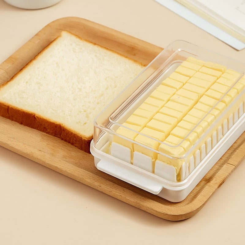 BLINE Butter Dish Keeper with Sealed Plastic Lid and Cutter Slicer for Easy Cutting and Storage, BPA Free Butter Box Cheese Keeper for Refrigerate Cheese Butter Slicer,Butter Cutter Container Box - Image 3
