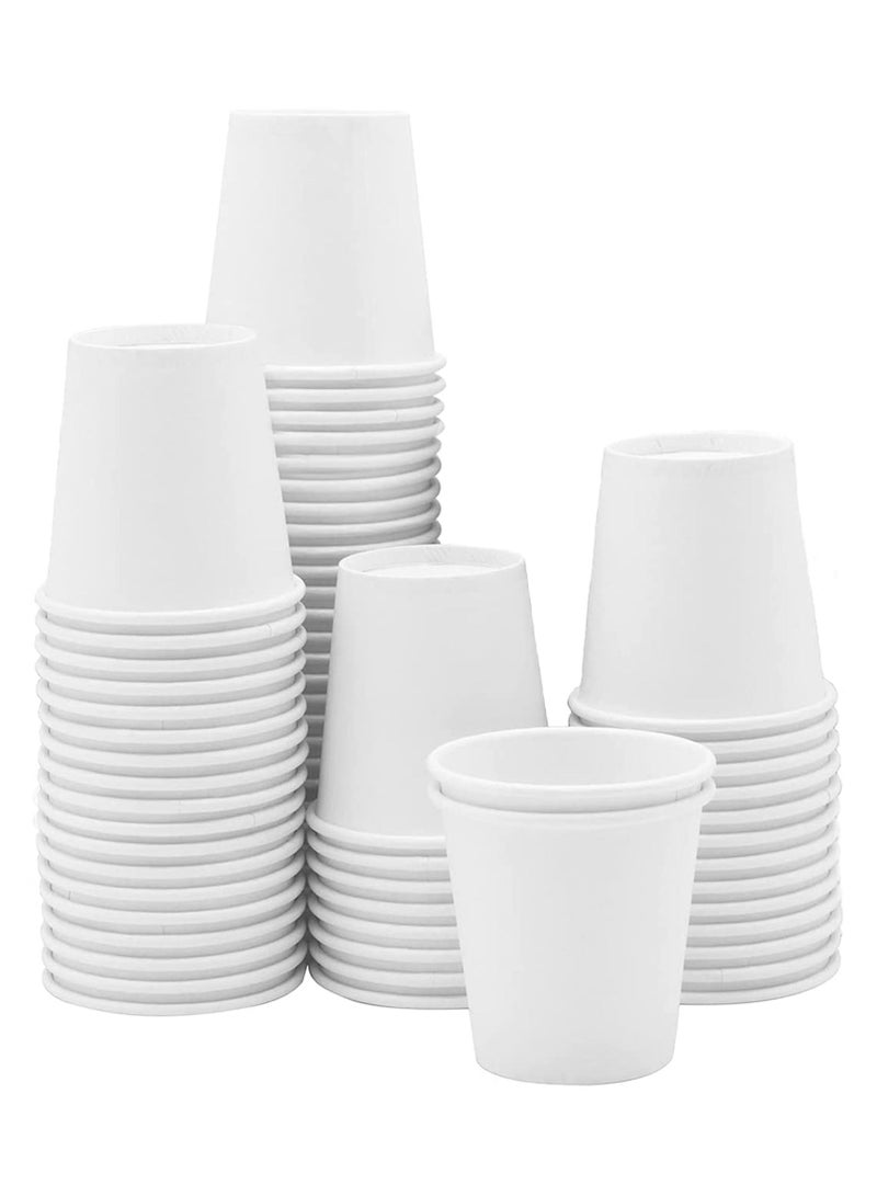KASTWAVE 50ml White Paper Cups Small Disposable Bathroom Espresso Mouthwash Cups Hot Cold Beverage Drinking Cup Small Blue Paper Cups for Mouthwash for Party Picnic Travel and Event 100 Pack  - Image 1