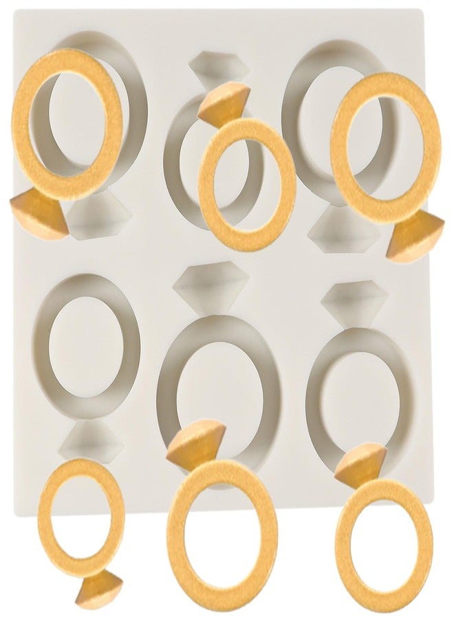 QDMOLDS قوالب سيليكون على شكل خاتم ألماس من QDMOLDS، قالب فوندان للزفاف والخطوبة، قالب حلوى شوكولاتة لتزيين كعكة الزفاف، قالب تزيين الكب كيك، قالب سكر، قالب عجينة السكر، قالب طين بوليمر - Image 1