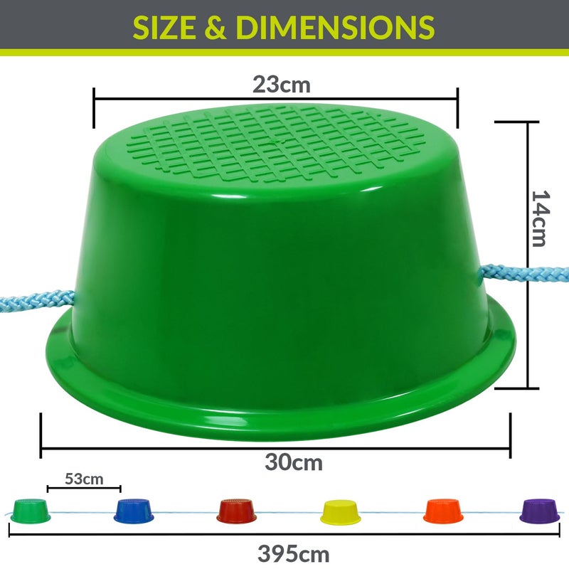 GISCO Kids Balance Walking Buckets Kids Stepping Buckets for Balance & Coordination Game Fun Play Game | Suitable for Indoor and Outdoor | Set of 6, Multicolour - Image 3
