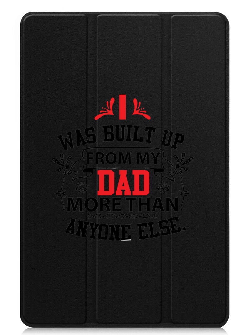 Theodor Protective Flip Case For Apple iPad Pro 13 (2024) With Trifold Stand Auto Wake Sleep Shockproof Cover Dad more than anyone else black - Image 1