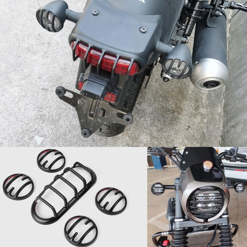 WOOGA Headlight Tail Light Turn Signal Guard Cover Headlamp Grill Cover compatible for Honda Rebel CMX 250CMX300CMX 500 Accessories 2021 2022 2023 2024 2024 5 PCSMatte Black