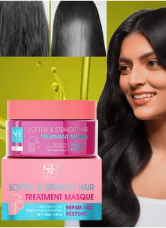 Sevich 100ml Soften and Straight Hair Treatment Mask Repair and Restore Dry Damaged Hair Follicles Deeply Moisturizing Hydrating Hair Treatment Mask Smoother Softer Stronger and Straightener Hair Mask  - Image 1